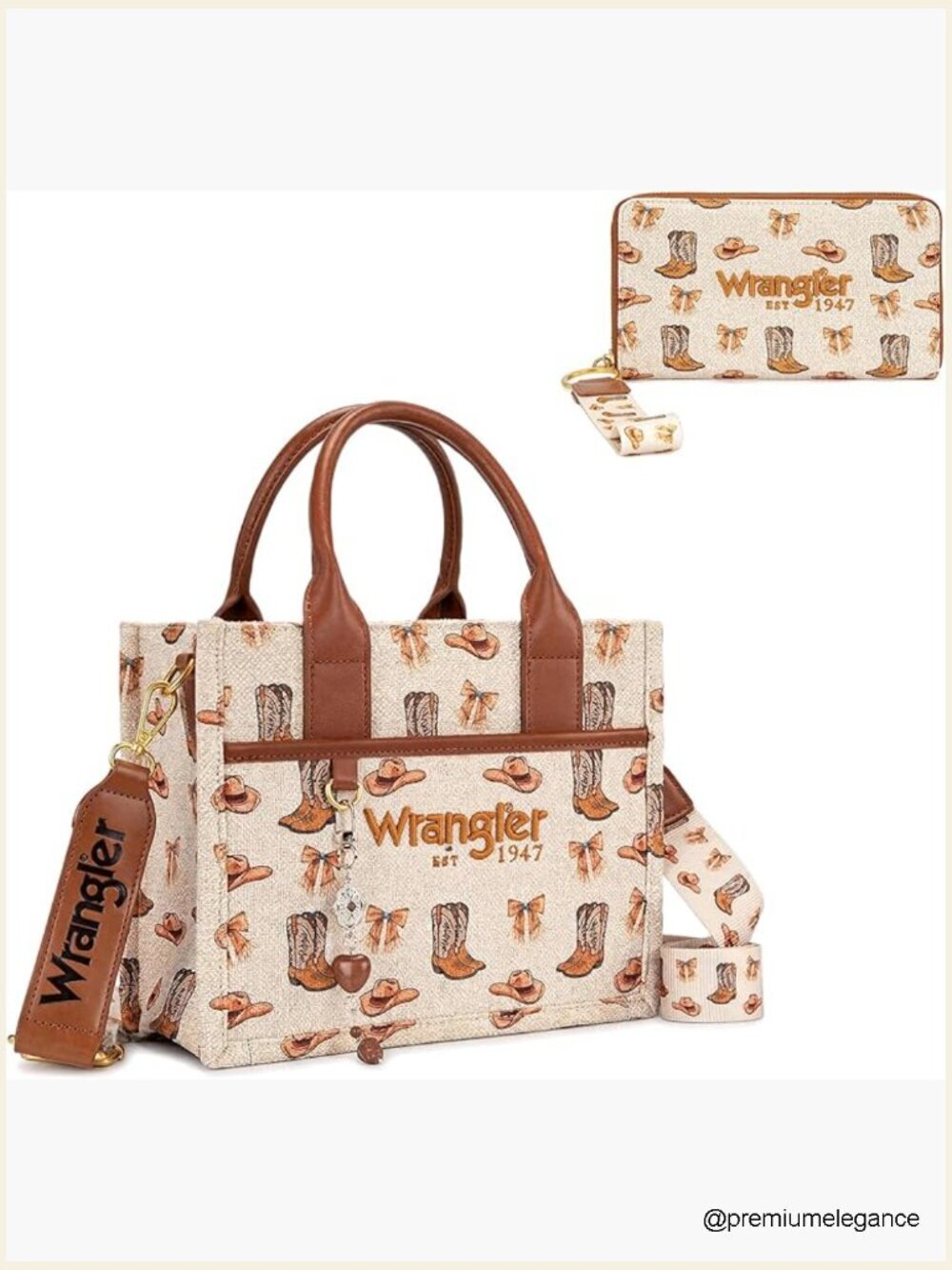 Medium Tote Crossbody Bag Set with Wristlet Wallet RFID Blocking